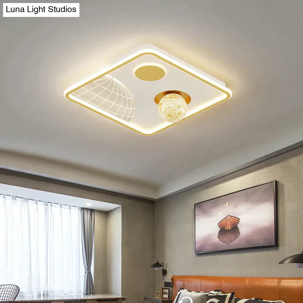 Led Ceiling Lamp Glass Living Room Dining Bedroom Modern Simple