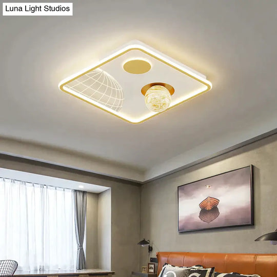 Led Ceiling Lamp Glass Living Room Dining Bedroom Modern Simple