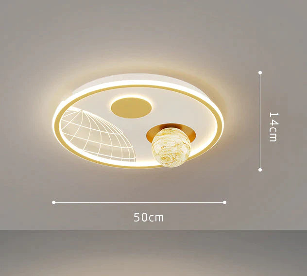 Led Ceiling Lamp Glass Living Room Dining Bedroom Modern Simple Gold / Circular Tri-Color Light