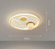 Led Ceiling Lamp Glass Living Room Dining Bedroom Modern Simple Gold / Circular Tri-Color Light