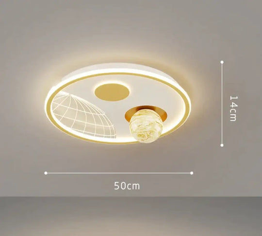 Led Ceiling Lamp Glass Living Room Dining Bedroom Modern Simple Gold / Circular Tri-Color Light