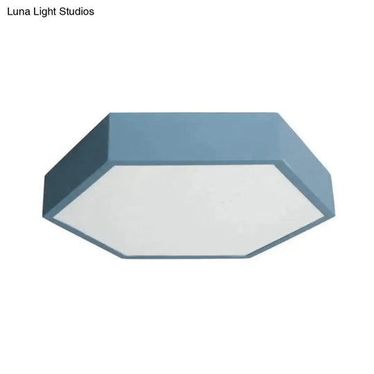 Led Ceiling Lamp Macaron 7 Color 15W Hexagon Surface Mounted Living Room Study Bedroom Nordic Light