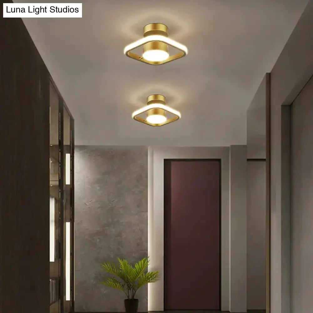 Led Ceiling Lamp With Copper Corridor