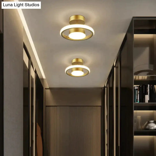 Led Ceiling Lamp With Copper Corridor