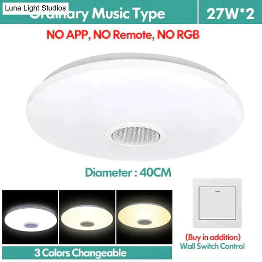 Led Ceiling Light Bluetooth And Music With Colourful Dimmer Rgb Remote Control For Living Room