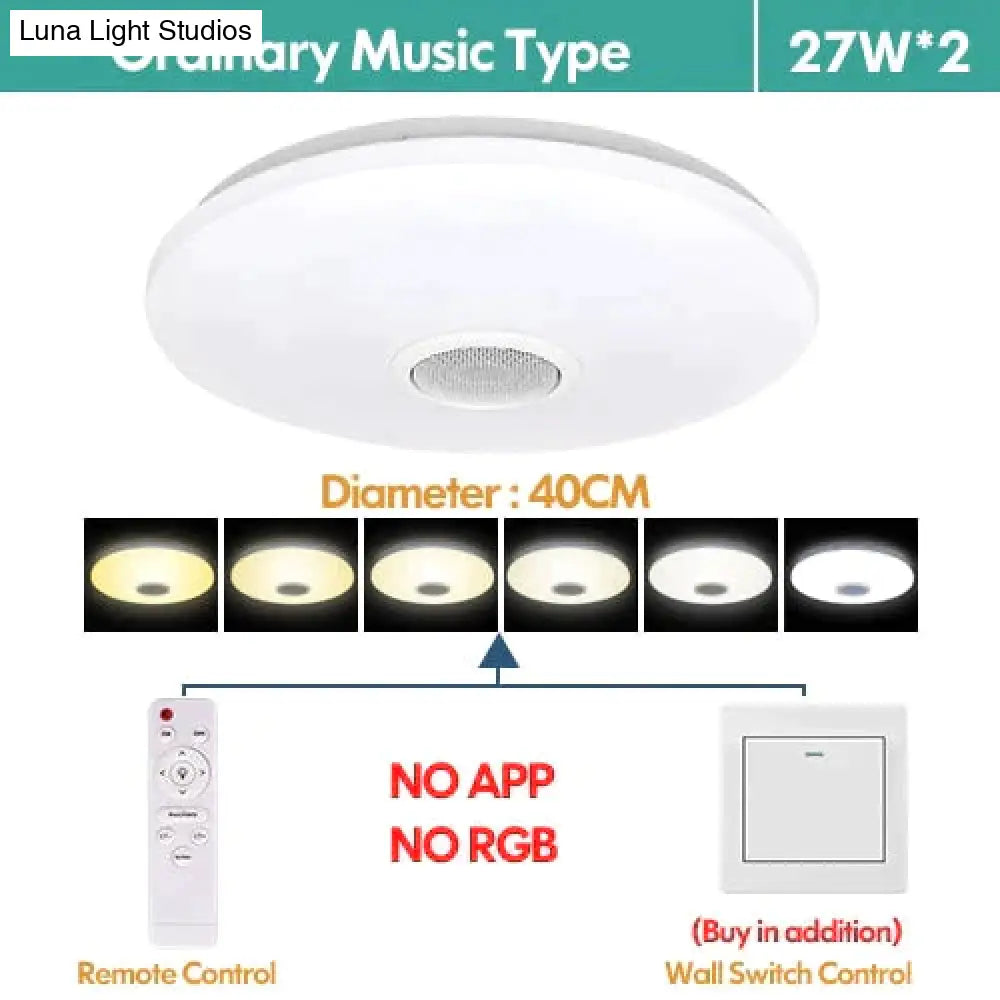 Led Ceiling Light Bluetooth And Music With Colourful Dimmer Rgb Remote Control For Living Room