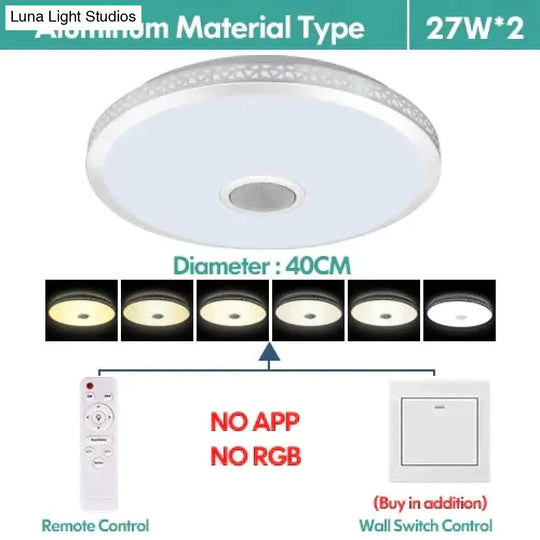 Led Ceiling Light Bluetooth And Music With Colourful Dimmer Rgb Remote Control For Living Room