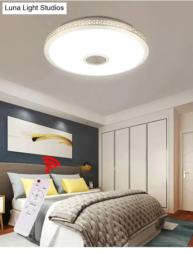 Led Ceiling Light Bluetooth And Music With Colourful Dimmer Rgb Remote Control For Living Room