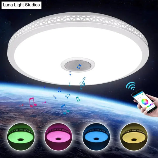 Led Ceiling Light Bluetooth And Music With Colourful Dimmer Rgb Remote Control For Living Room