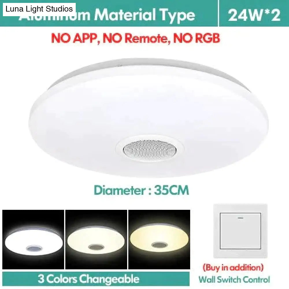 Led Ceiling Light Bluetooth And Music With Colourful Dimmer Rgb Remote Control For Living Room