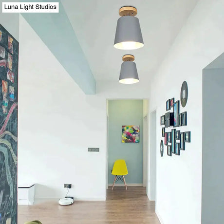 Led Ceiling Light Iron Wood Lamps Nordic Modern Lamp For Living Room Bedroom Decoration Fixture