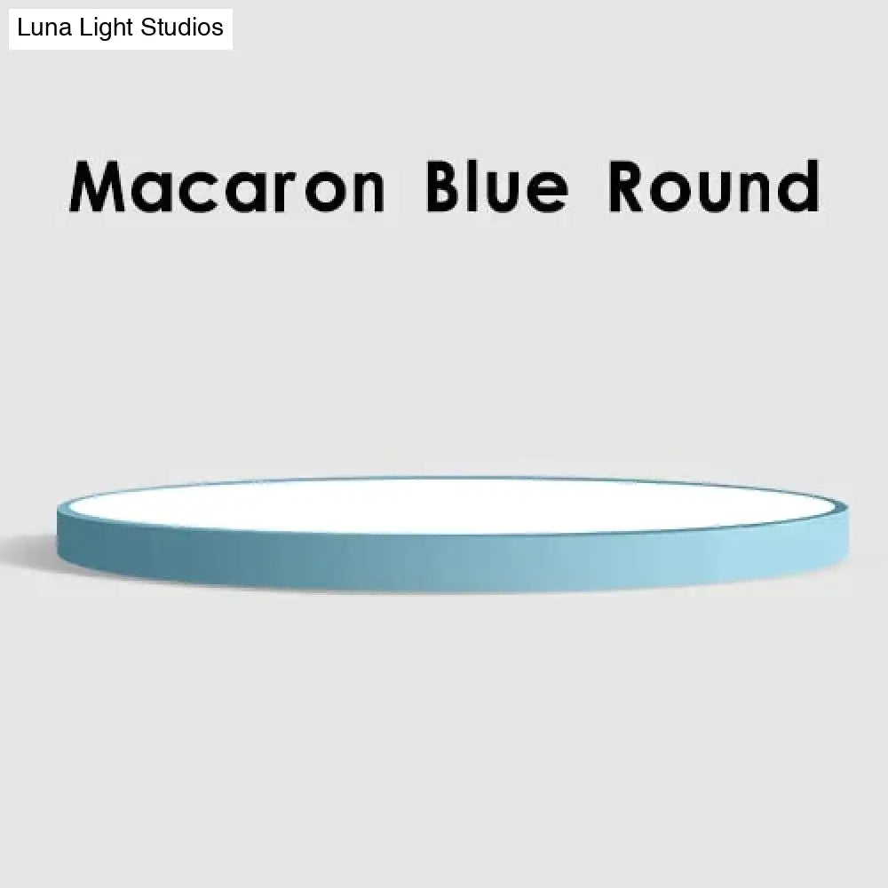 Led Ceiling Light Modern Panel Lamp Lighting Fixture Surface Mount Flush Remote Control Macaron Blue