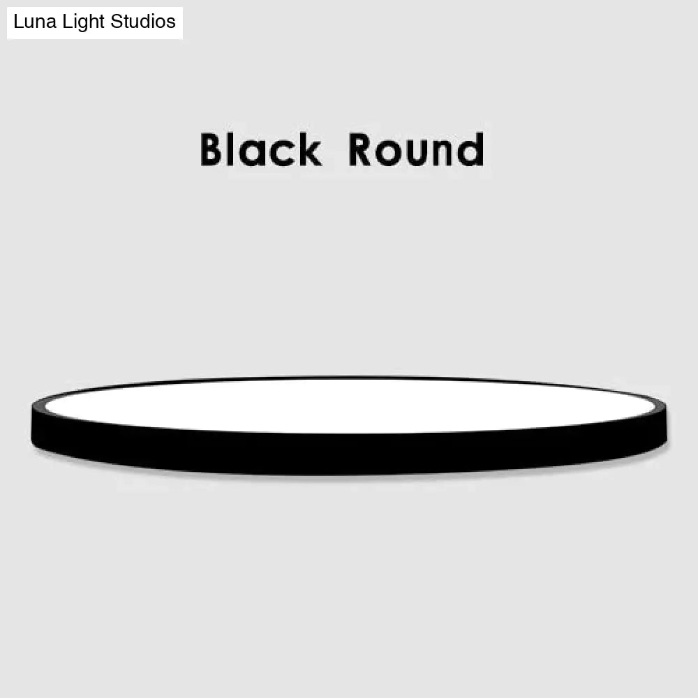 Led Ceiling Light Modern Panel Lamp Lighting Fixture Surface Mount Flush Remote Control Black Round