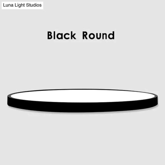 Led Ceiling Light Modern Panel Lamp Lighting Fixture Surface Mount Flush Remote Control Black Round