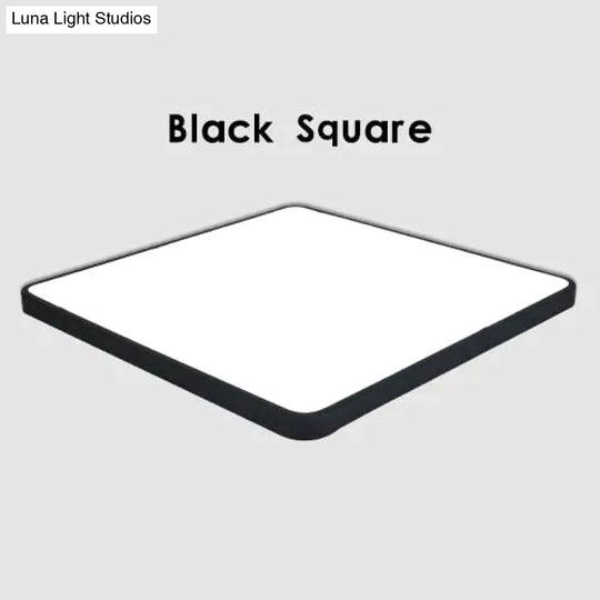 Led Ceiling Light Modern Panel Lamp Lighting Fixture Surface Mount Flush Remote Control Black Square