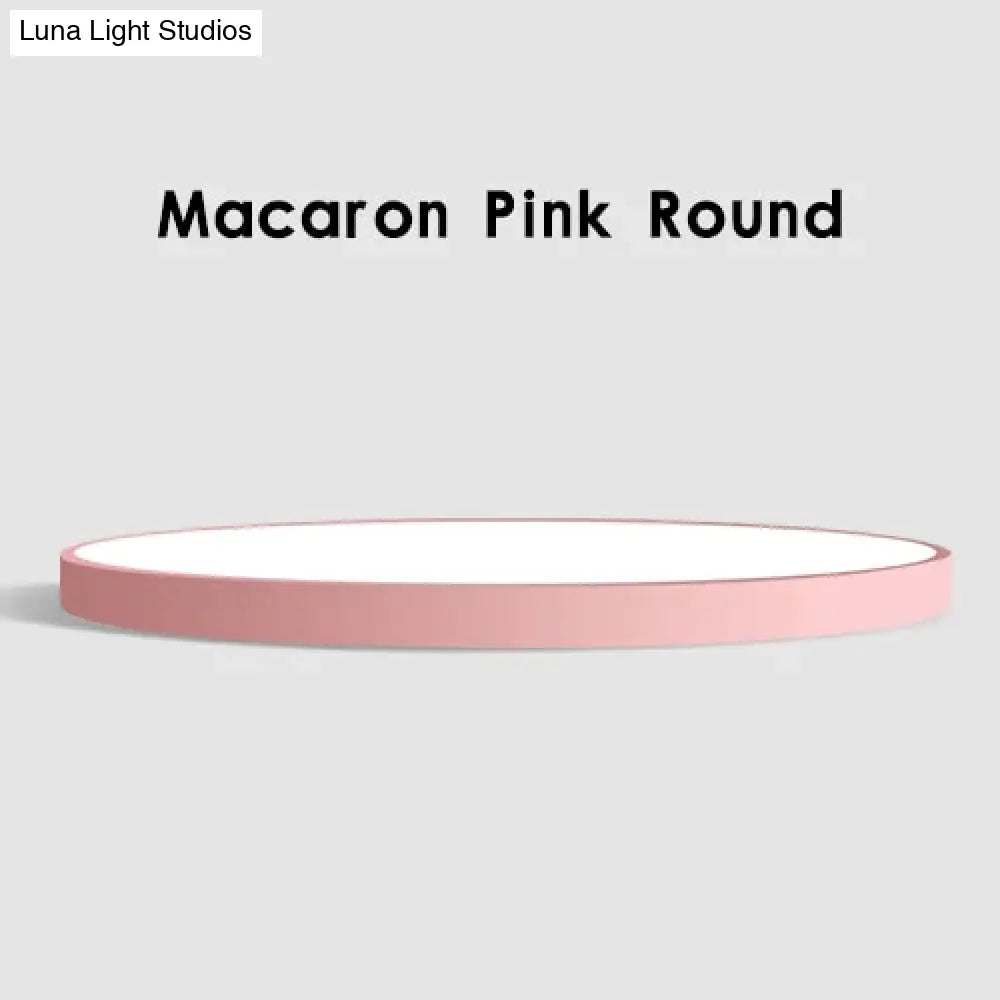 Led Ceiling Light Modern Panel Lamp Lighting Fixture Surface Mount Flush Remote Control Macaron Pink