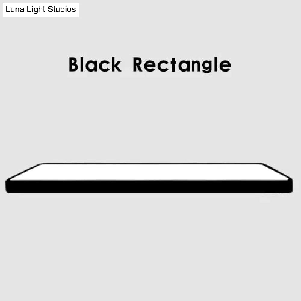 Led Ceiling Light Modern Panel Lamp Lighting Fixture Surface Mount Flush Remote Control Black