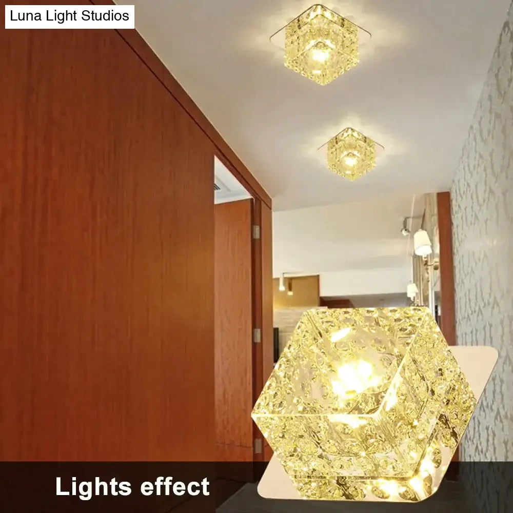 Led Ceiling Light Surface Mounted Crystal Aisle Lamp Lustre Modern For Living Room Indoor Bedroom