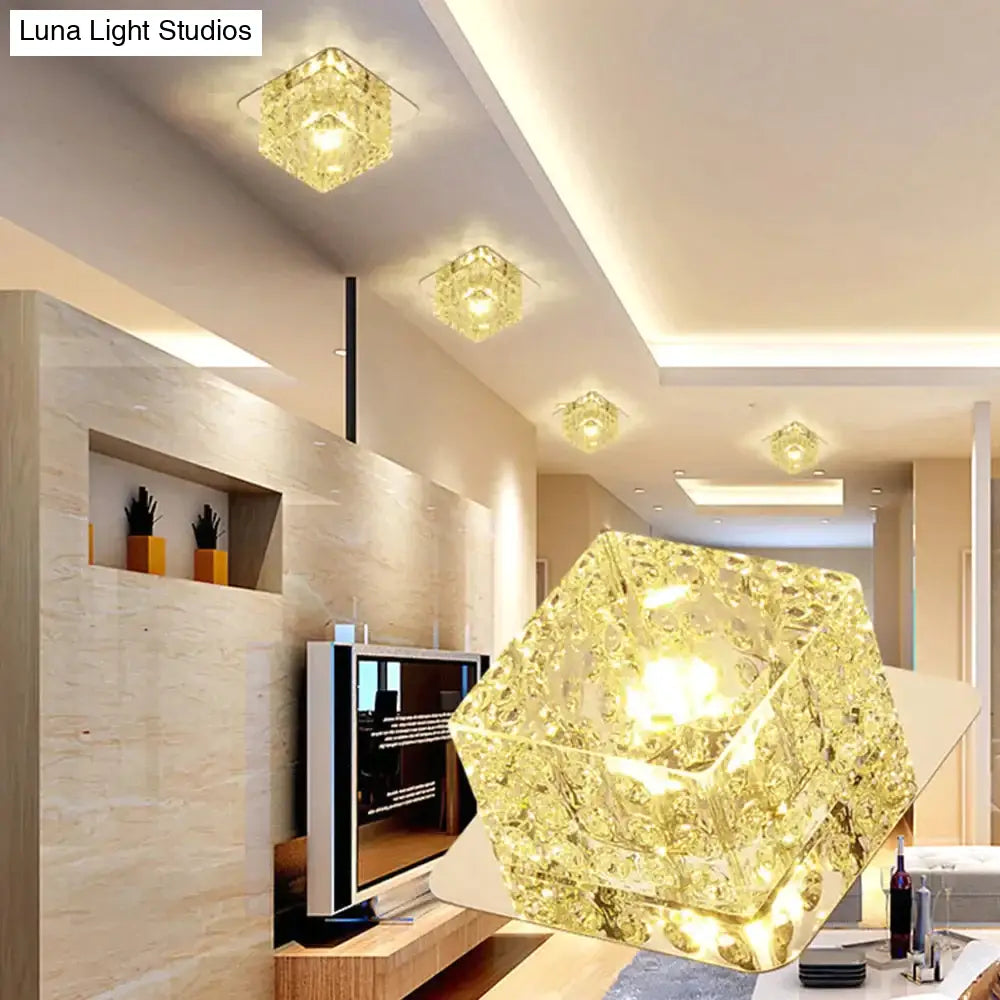 Led Ceiling Light Surface Mounted Crystal Aisle Lamp Lustre Modern For Living Room Indoor Bedroom