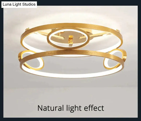 Led Ceiling Lights Gold Body Round/Square For Bedroom Support Remote Control Led Lamps