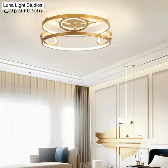 Led Ceiling Lights Gold Body Round/Square For Bedroom Support Remote Control Led Lamps