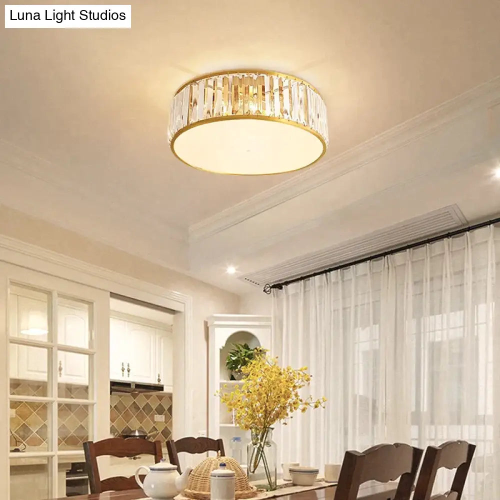 Led Ceiling Lights With K9 Crystal Modern Round Lamp Hardware Bedroom Luminaire Black Dining