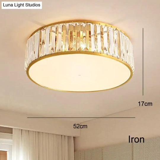 Led Ceiling Lights With K9 Crystal Modern Round Lamp Hardware Bedroom Luminaire Black Dining