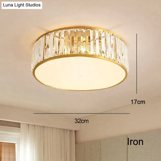 Led Ceiling Lights With K9 Crystal Modern Round Lamp Hardware Bedroom Luminaire Black Dining