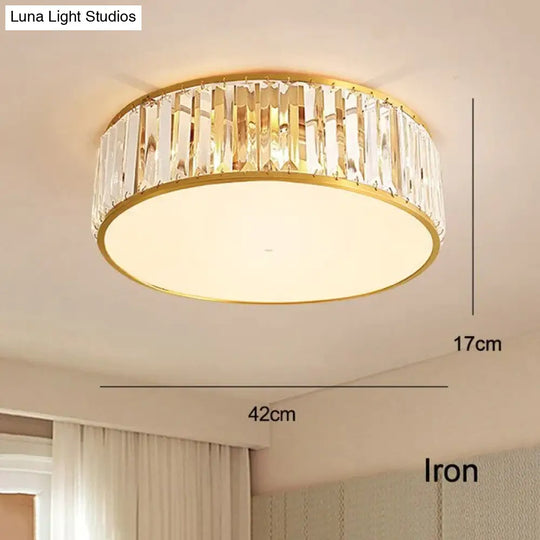 Led Ceiling Lights With K9 Crystal Modern Round Lamp Hardware Bedroom Luminaire Black Dining