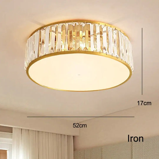 Led Ceiling Lights With K9 Crystal Modern Round Lamp Hardware Bedroom Luminaire Black Dining