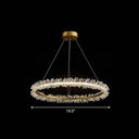 Led Circle Chandelier With Crystal Beads - Elegant Living Room Pendant Light Gold / 19.5’