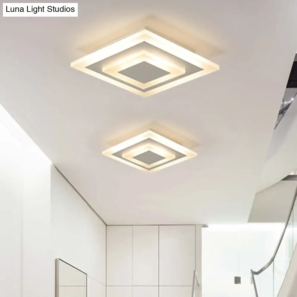 Led Corridor Ceiling Lamp - Modern Flushmount Lighting In White/Coffee With Warm/White/Natural