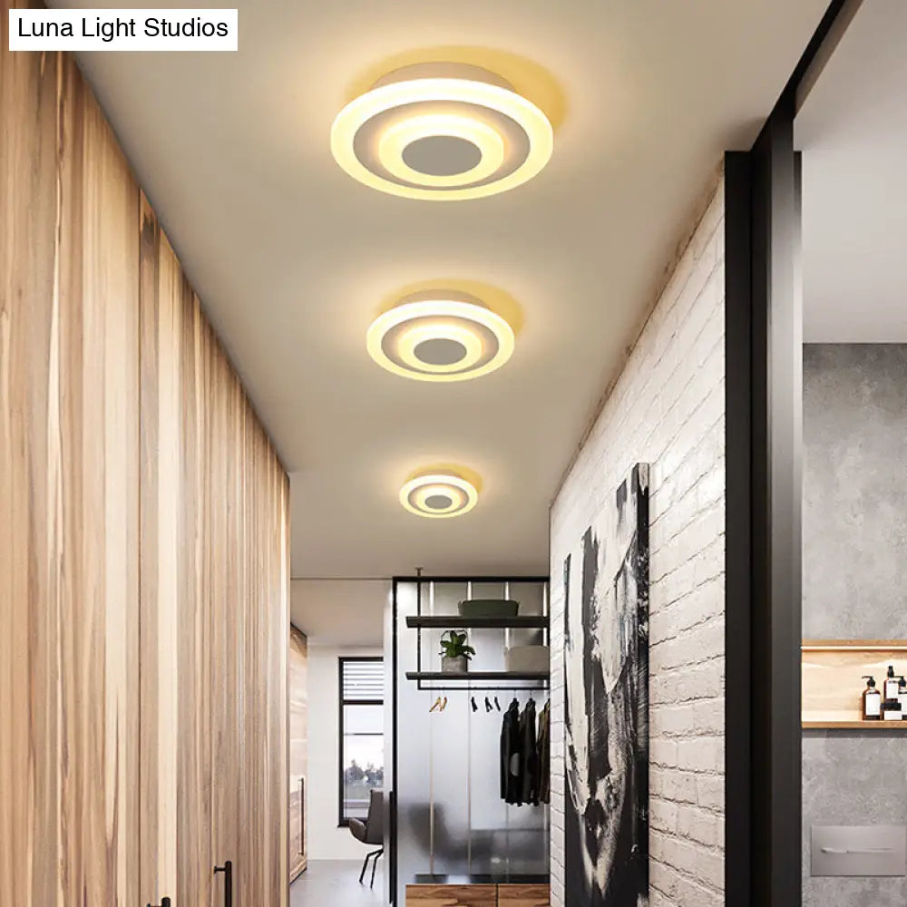 Led Corridor Ceiling Lamp - Modern Flushmount Lighting In White/Coffee With Warm/White/Natural Light