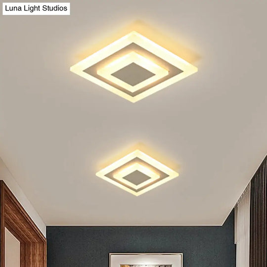 Led Corridor Ceiling Lamp - Modern Flushmount Lighting In White/Coffee With Warm/White/Natural