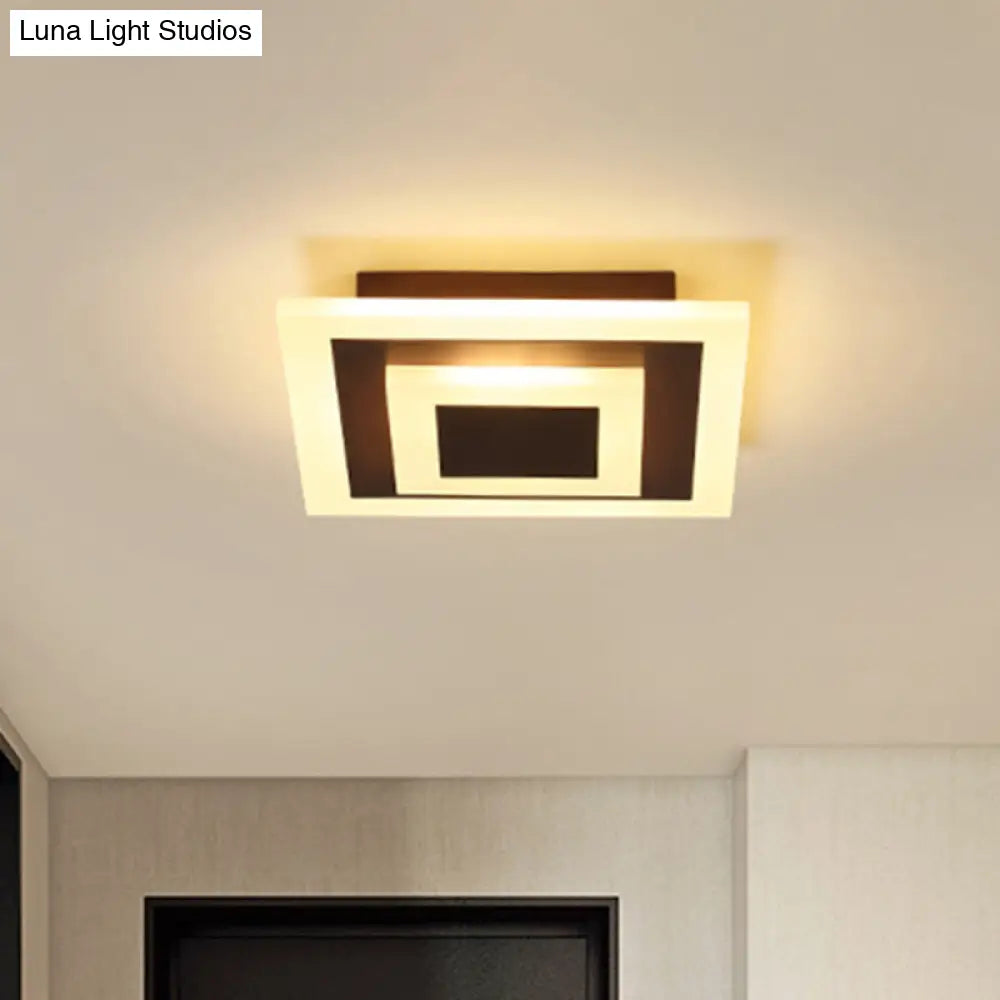 Led Corridor Ceiling Lamp - Modern Flushmount Lighting In White/Coffee With Warm/White/Natural