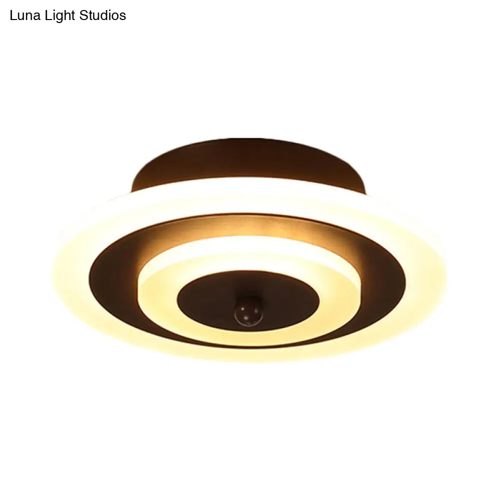 Led Corridor Ceiling Lamp - Modern Flushmount Lighting In White/Coffee With Warm/White/Natural Light