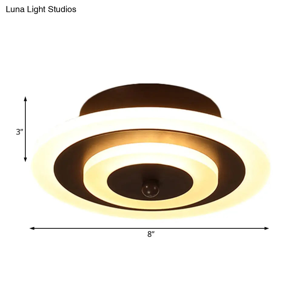 Led Corridor Ceiling Lamp - Modern Flushmount Lighting In White/Coffee With Warm/White/Natural Light