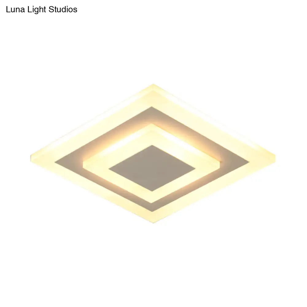 Led Corridor Ceiling Lamp - Modern Flushmount Lighting In White/Coffee With Warm/White/Natural Light