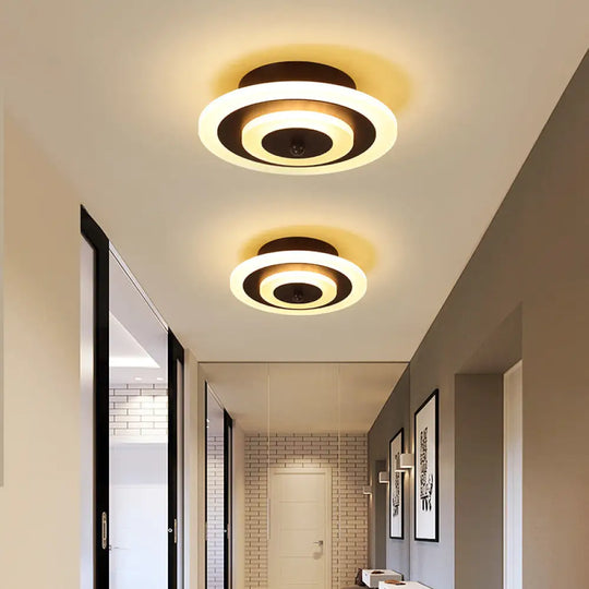 Led Corridor Ceiling Lamp - Modern Flushmount Lighting In White/Coffee With Warm/White/Natural