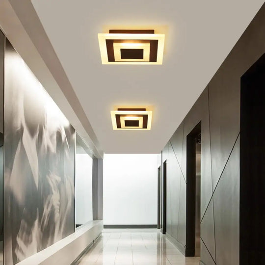 Led Corridor Ceiling Lamp - Modern Flushmount Lighting In White/Coffee With Warm/White/Natural