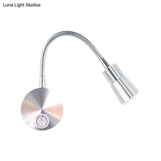 Led Corridor Reading Wall Light With Mini Metal Shade - Warm/White Lighting Sconce Lamp In Chrome