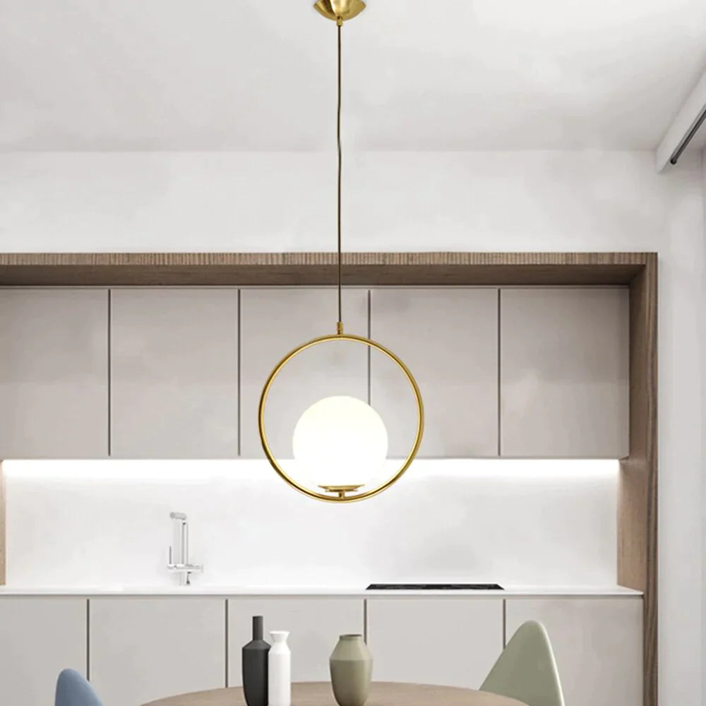 LED Creative Art Glass Ball Pendant Lights Modern Hanging Lamp E27 Black Gold Restaurant Bedroom Home Lighting Decorative