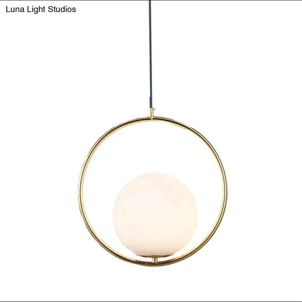 Led Creative Art Glass Ball Pendant Lights Modern Hanging Lamp E27 Black Gold Restaurant Bedroom