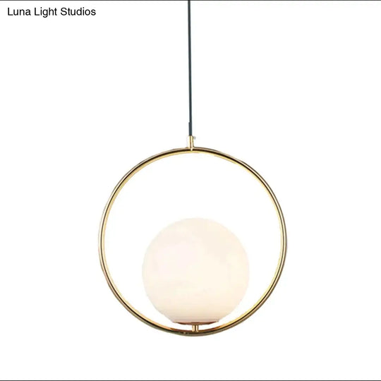 Led Creative Art Glass Ball Pendant Lights Modern Hanging Lamp E27 Black Gold Restaurant Bedroom