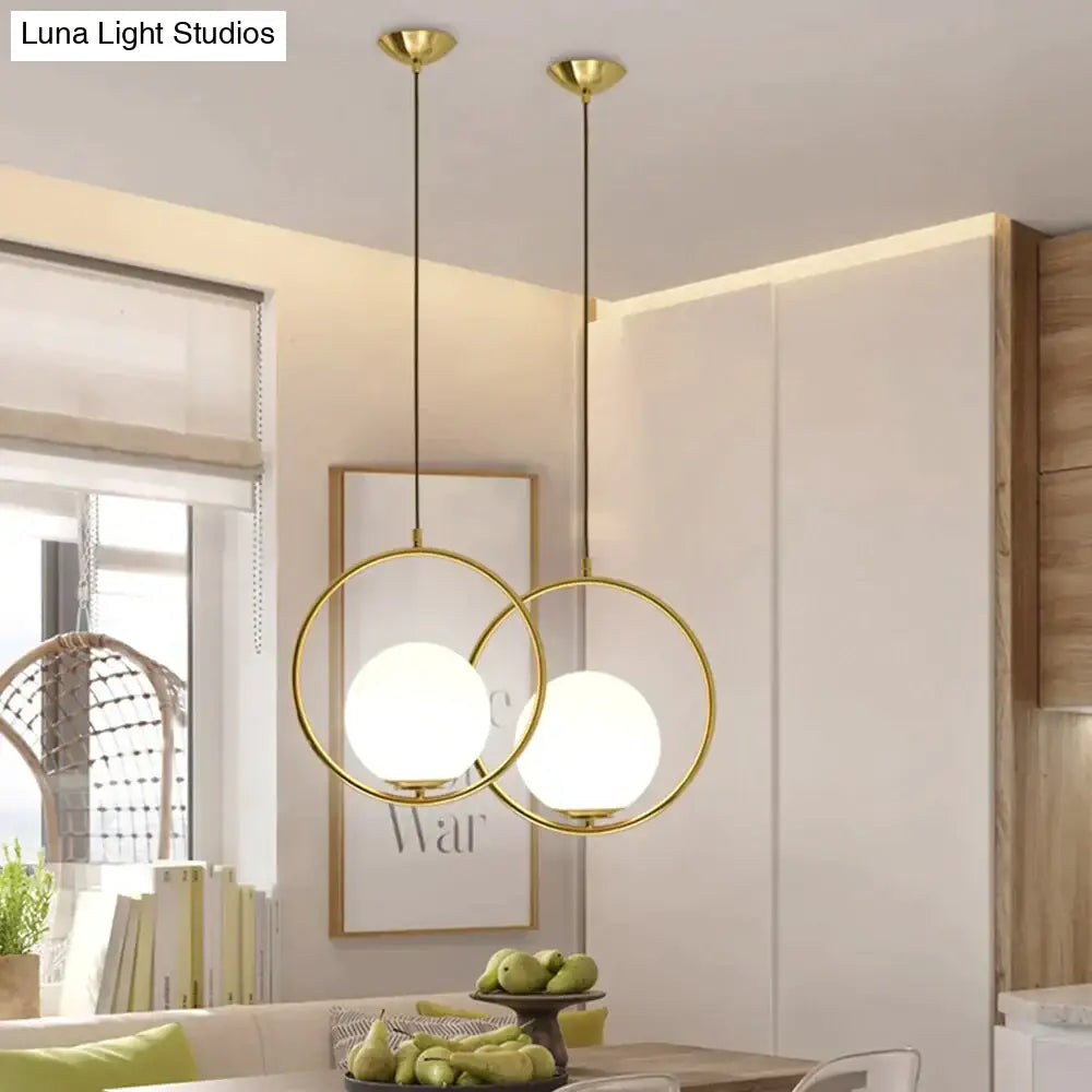 Led Creative Art Glass Ball Pendant Lights Modern Hanging Lamp E27 Black Gold Restaurant Bedroom