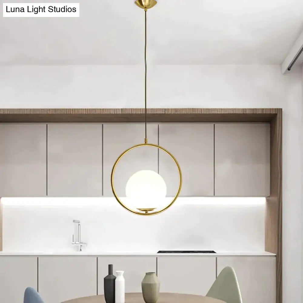 Led Creative Art Glass Ball Pendant Lights Modern Hanging Lamp E27 Black Gold Restaurant Bedroom