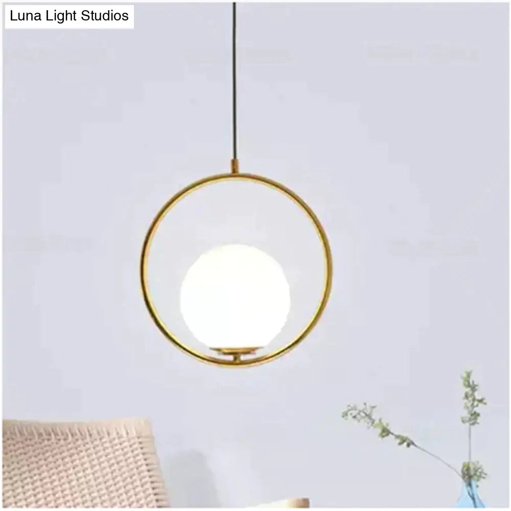 Led Creative Art Glass Ball Pendant Lights Modern Hanging Lamp E27 Black Gold Restaurant Bedroom