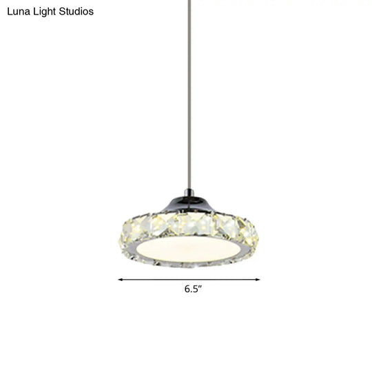 Led Crystal Pendant Light: Simplicity Chrome Dining Room Lamp