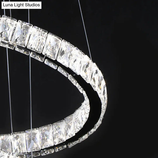 Contemporary Twist Crystal Chandelier - Led Pendant Lamp (19/23.5/31.5) With Chrome Finish Living