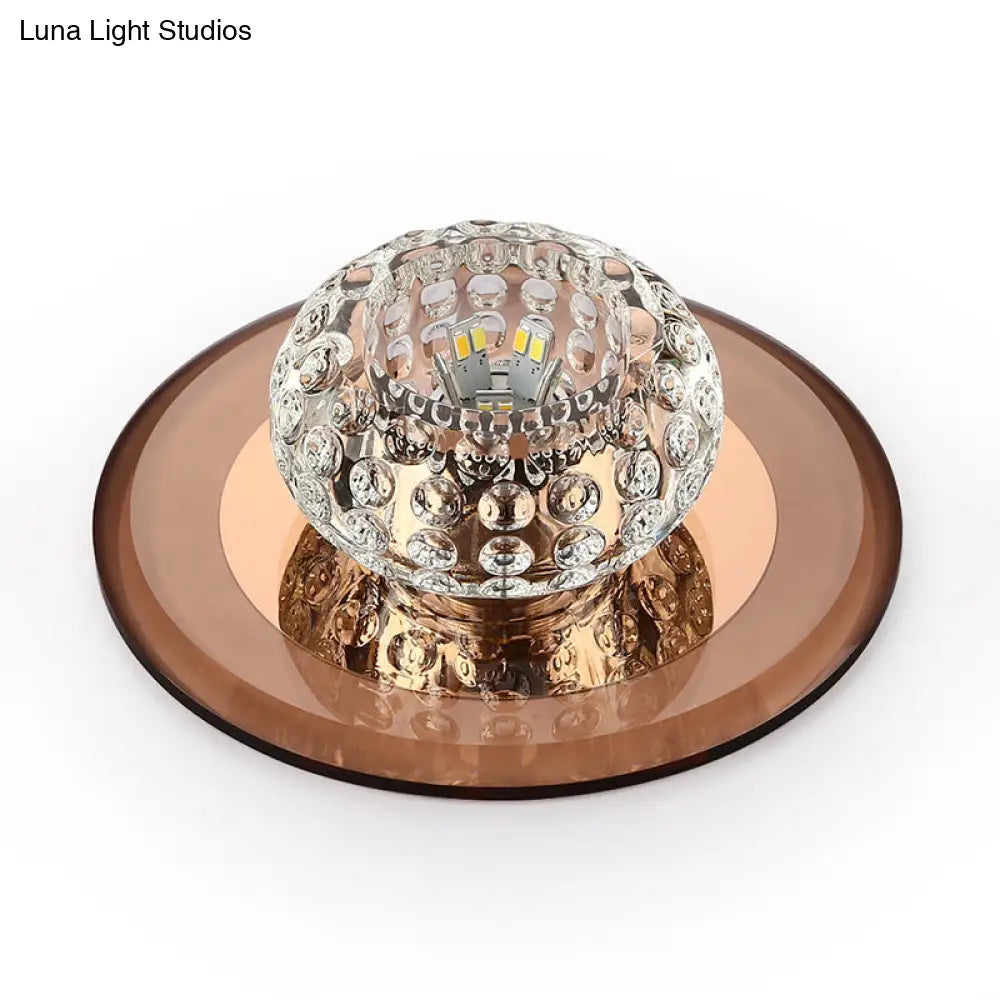 Led Crystal Corridor Ceiling Light - Modern Doughnut Flush Mount Design